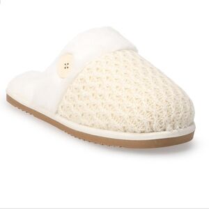 Sonoma Nelliee Cream Knit Women's Sweater Vamp Scuff Slippers
